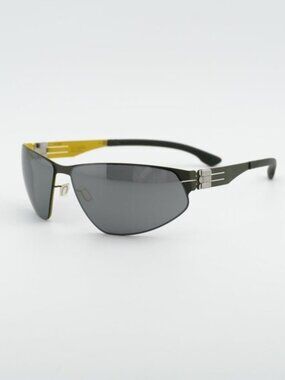 Ic! Berlin REESE M1521 148 Sunglasses Black/Lemon Shield Frame, Grey Lenses